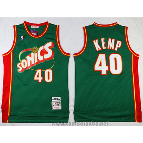 Camiseta Seattle SuperSonics Shawn Kemp #40 Historic Retro Verde